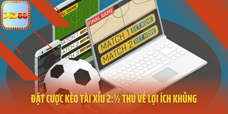 Đặt cược kèo Tài Xỉu 2:½ thu về lợi ích khủng