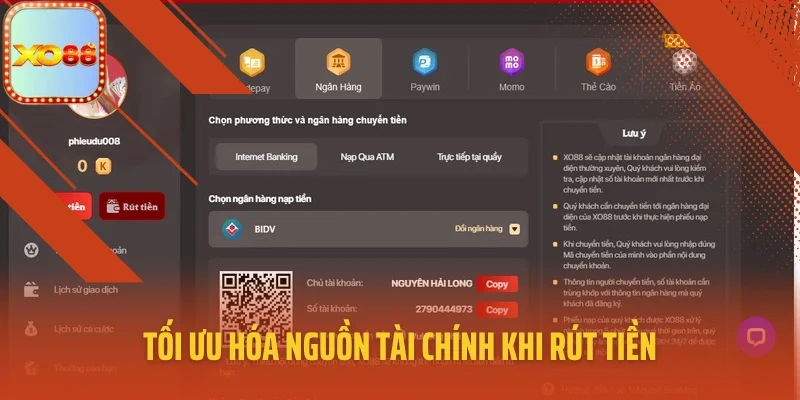 Tối ưu hóa nguồn tài chính khi rút tiền Mu88 miễn phí